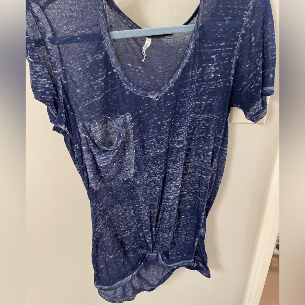 Z supply distressed blue Pocket Tee